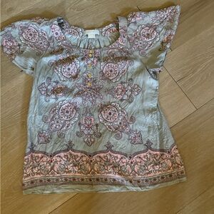 MICHAEL Michael Kors Paisley Blouse in Gray and Pink